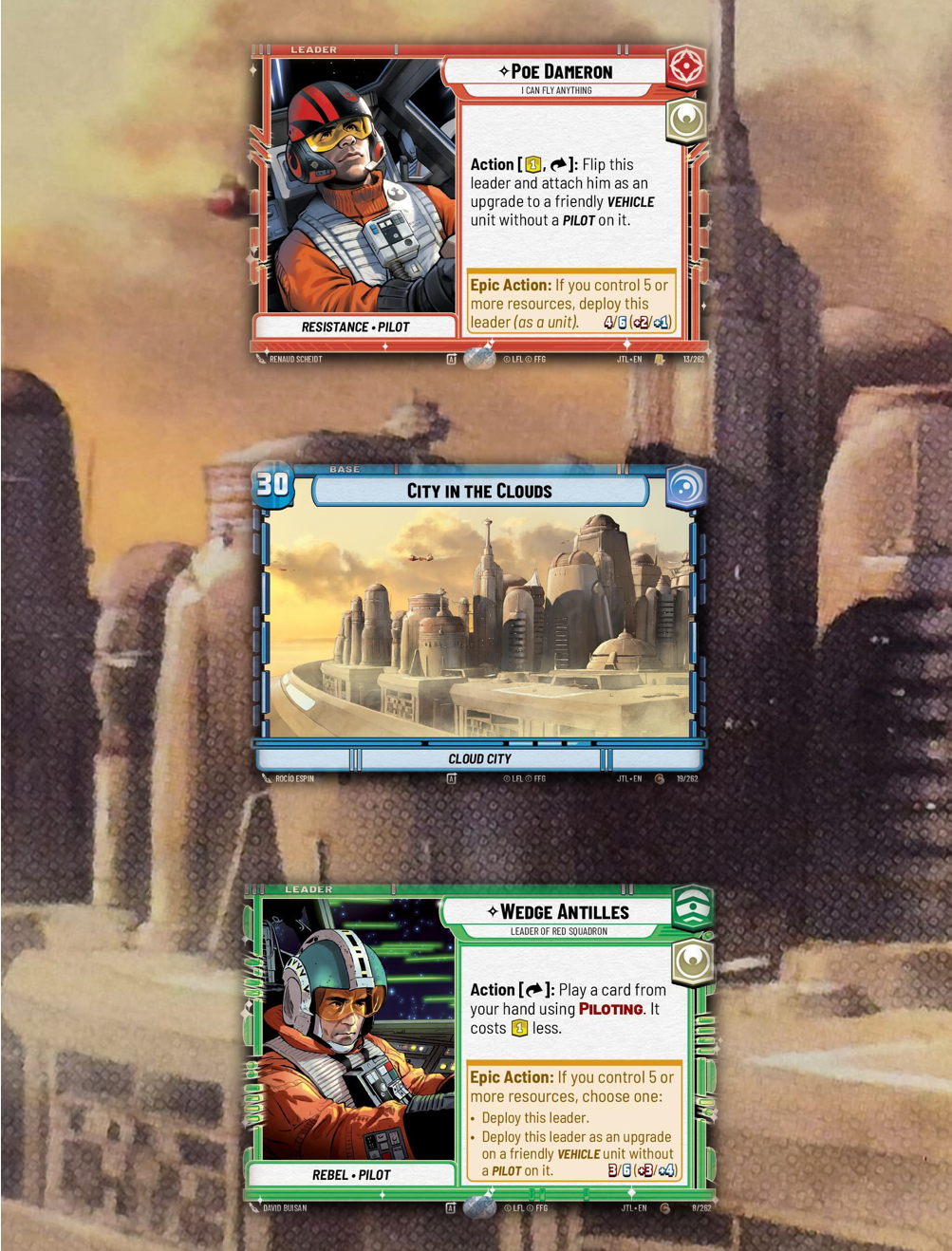 Star Wars Unlimited Twin Suns Deck | Poe Dameron - I Can Fly Anything & Wedge Antilles - Leader of Red Squadron (Sleeved)